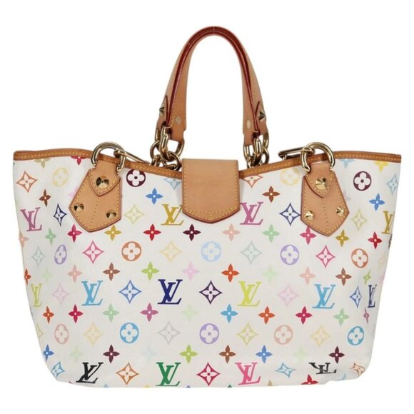LOUIS VUITTON Monogram Multicolor Annie MM Tote Bag White M40307 LV Auth 120602V - Picture 2 of 16
